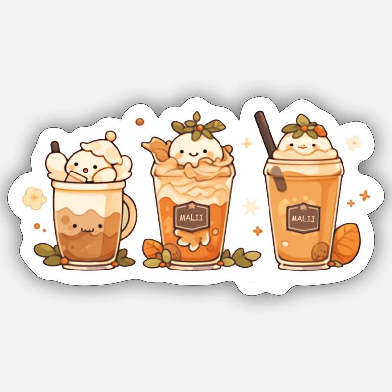 drinks | Kaffee | Latte Macchiato | Cappucino Sticker Größe S (10 x 10 cm)