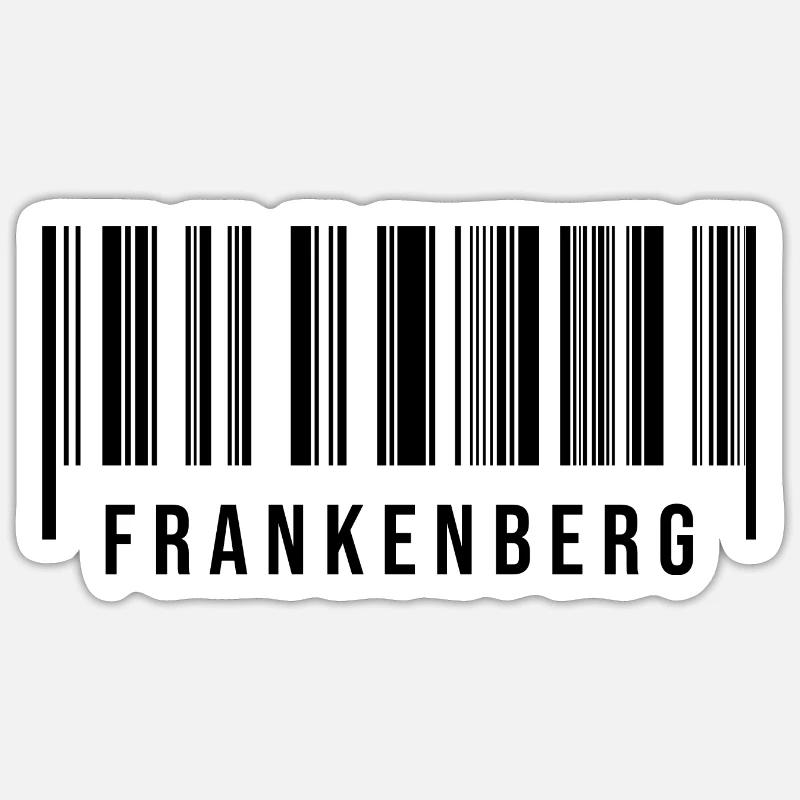 Erzgebirge Strichcode Frankenberg - Sticker Größe S (10 x 10 cm) - Mattweiß