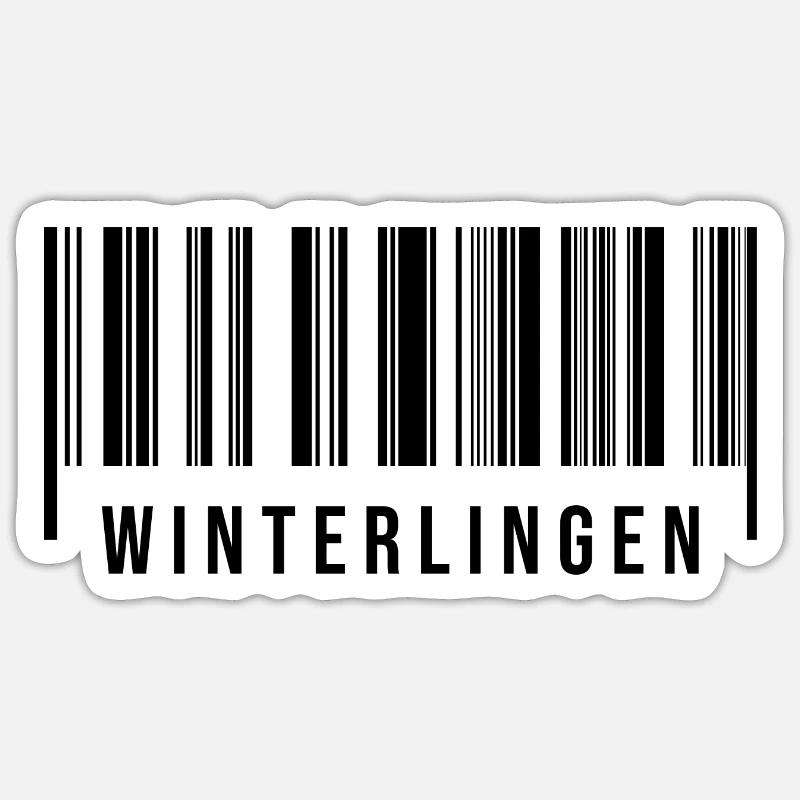 Schwaben Strichcode Winterlingen - Sticker Größe S (10 x 10 cm) - Mattweiß