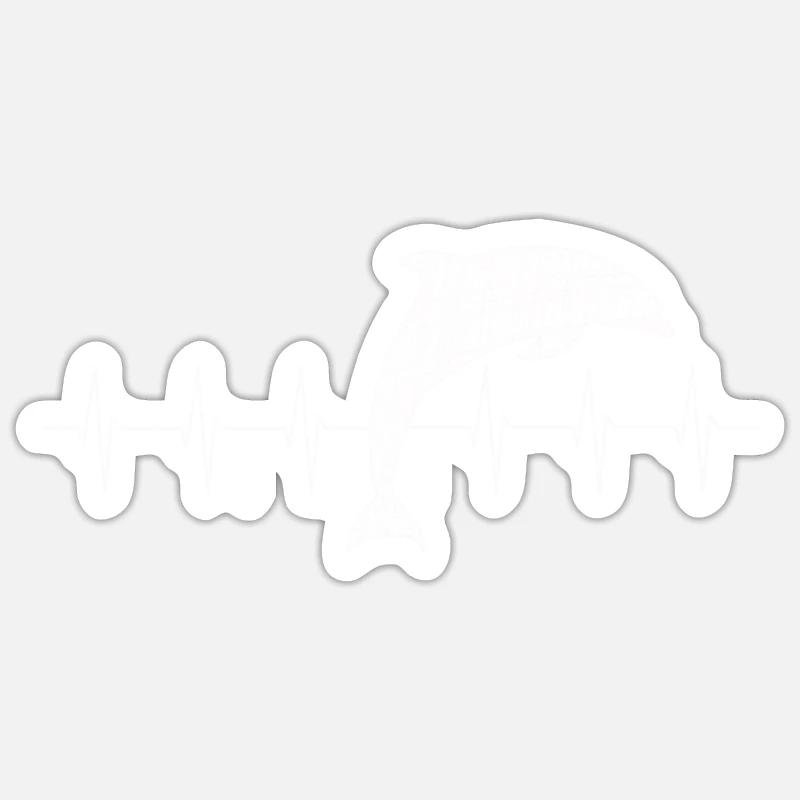 Dolphin Delfin - Sticker Größe S (10 x 10 cm) - Mattweiß