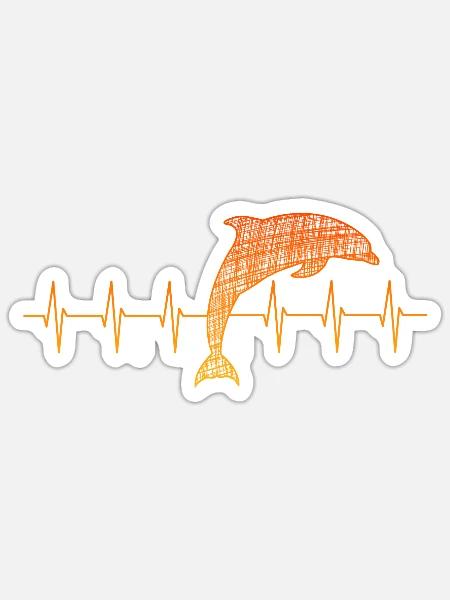 Dolphin, Rettet die Wale, Delfin - Sticker Größe S (10 x 10 cm) - Mattweiß