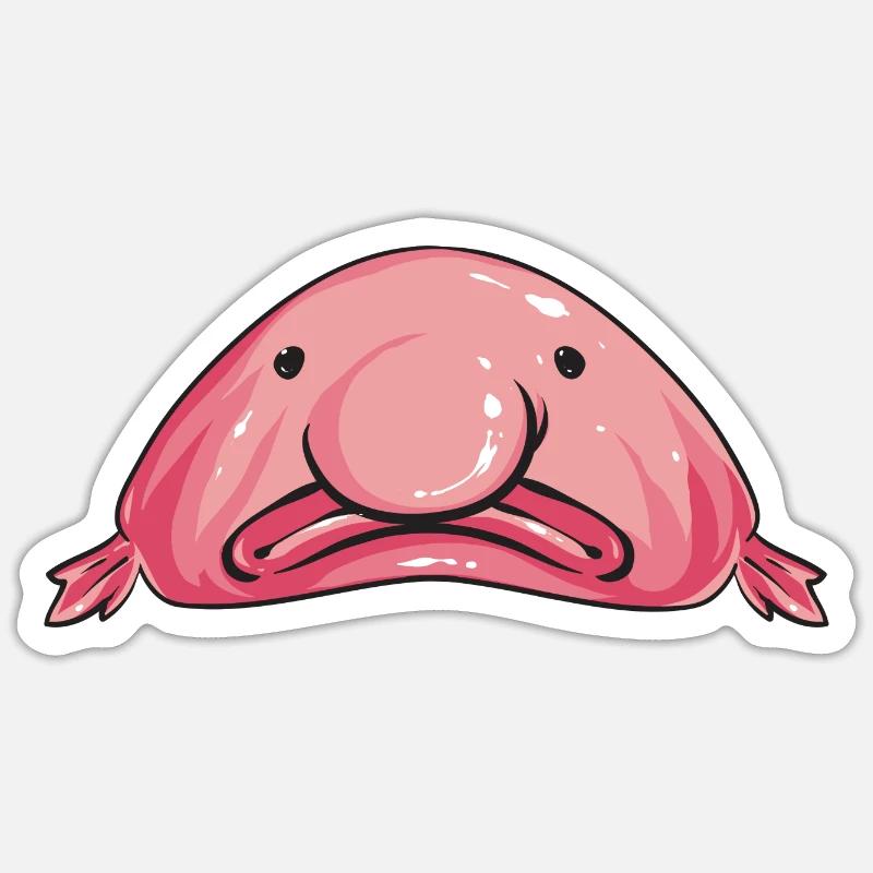 Blobfisch - Sticker Größe S (10 x 10 cm) - Mattweiß