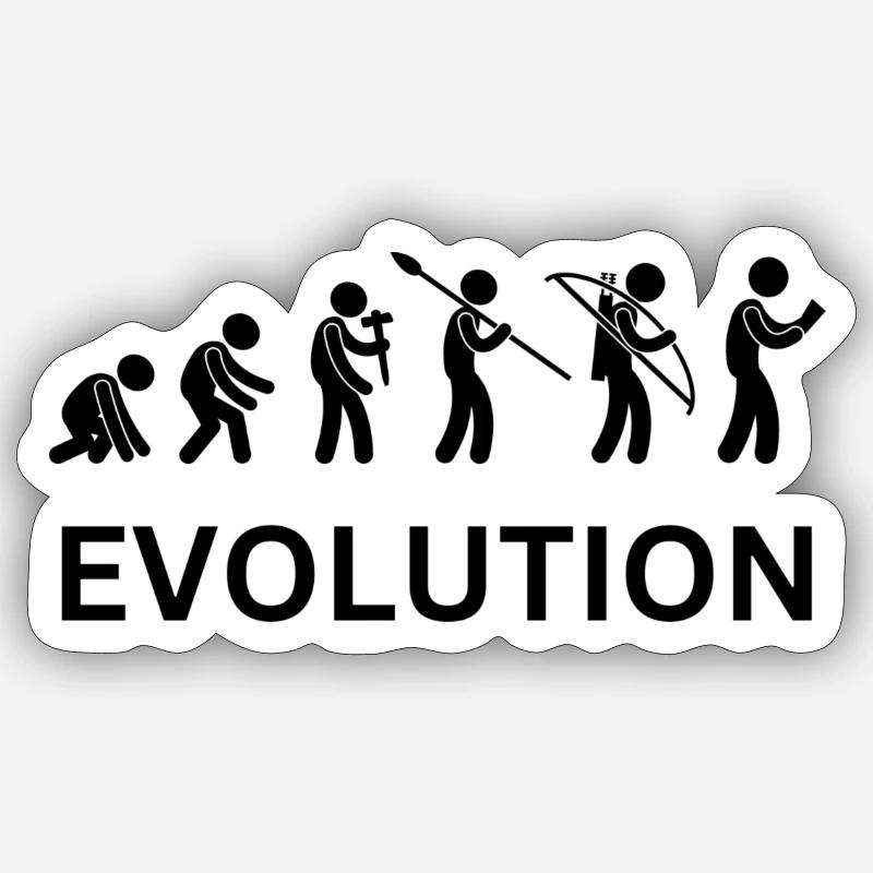 evolution - Sticker Größe S (10 x 10 cm) - Mattweiß