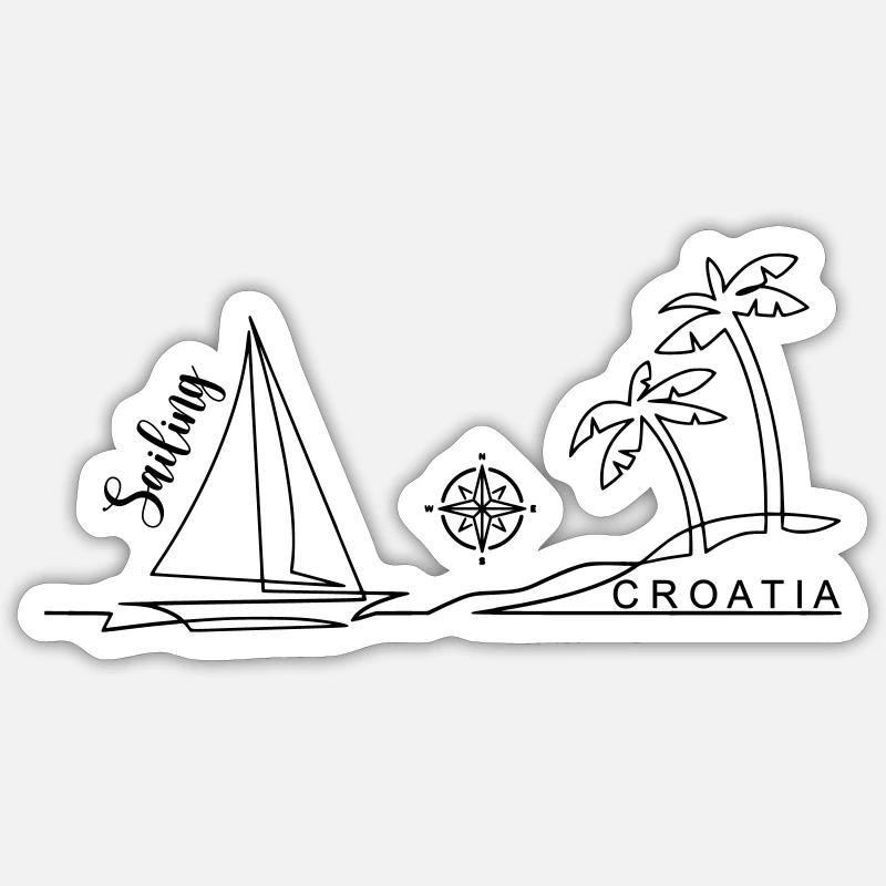 Sailing Crew Croatia - Sticker size S (10 x 10 cm) - white matte
