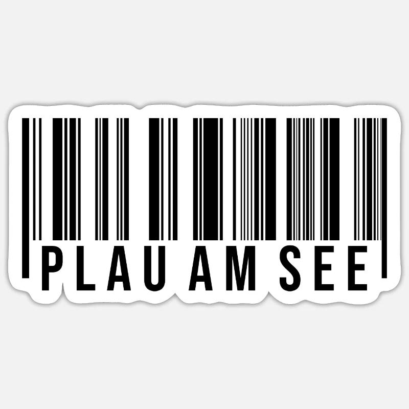 Plau am See Strichcode - Sticker Größe S (10 x 10 cm) - Mattweiß