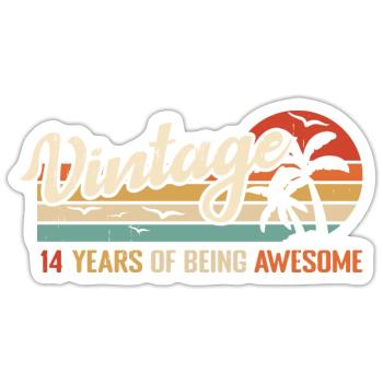14 Jahre Retro Vintage Geburtstagsgeschenk 14 Jahre - Sticker Größe S (10 x 10 cm) - Mattweiß - Vorne