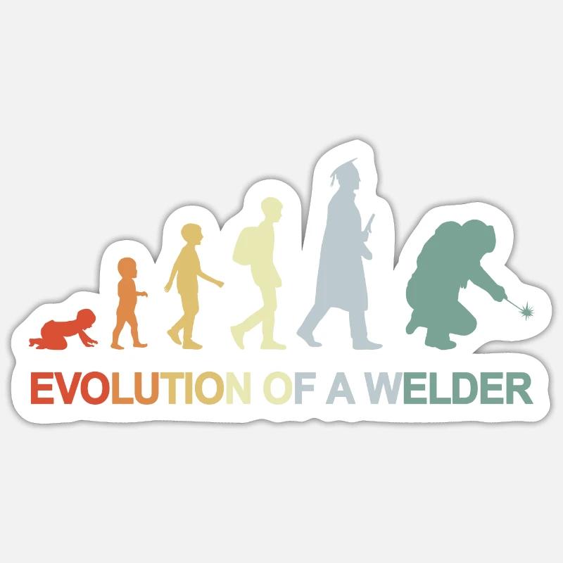 Vintage Welding Evolution Sticker size S (10 x 10 cm)