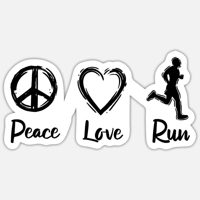 J’adore courir - Sticker taille S (10 x 10 cm) - blanc mat