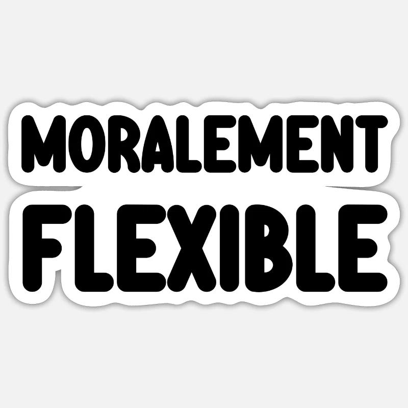 moralement flexible - Sticker taille S (10 x 10 cm) - blanc mat