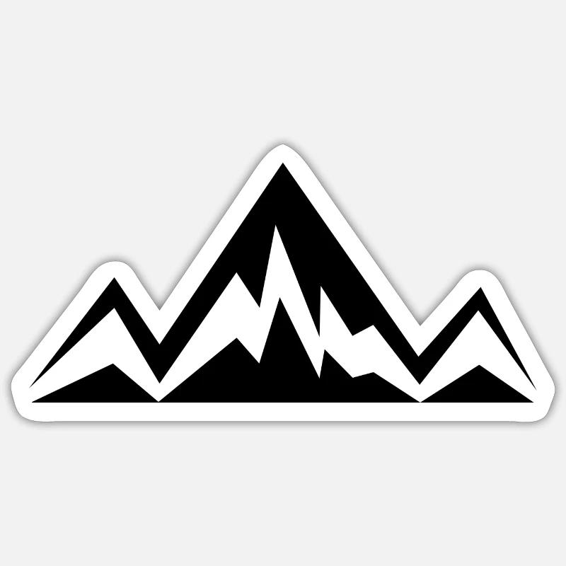 Montagnes - Sticker taille S (10 x 10 cm) - blanc mat
