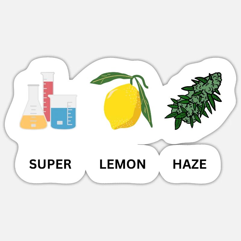 Super Lemon Haze - Sticker Größe S (10 x 10 cm) - Mattweiß