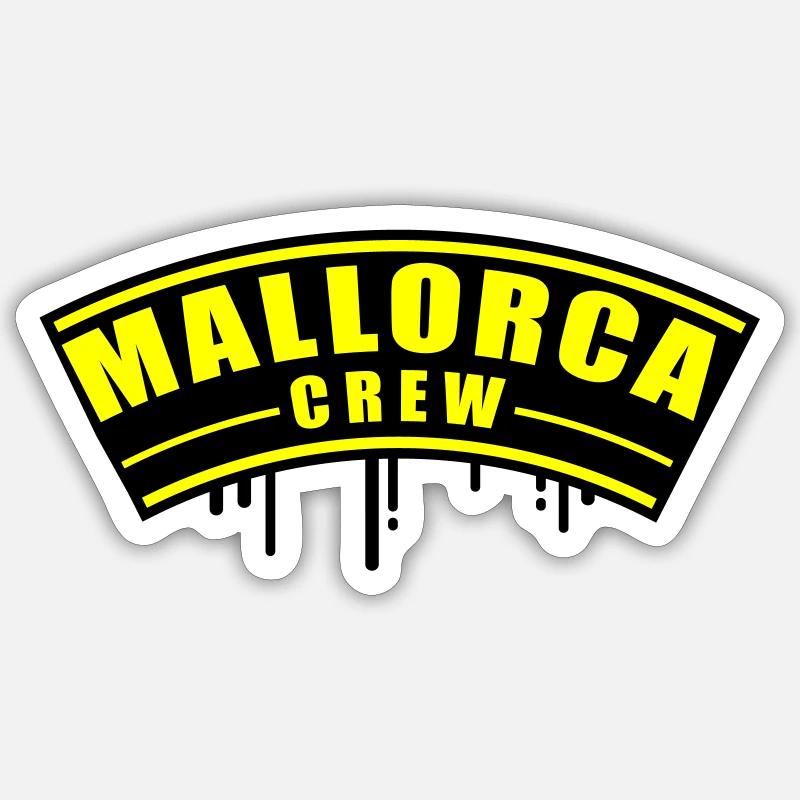 Mallorca Crew - Sticker Größe S (10 x 10 cm) - Mattweiß