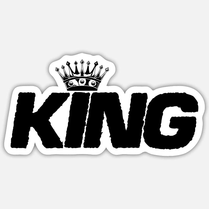 king - Sticker Größe S (10 x 10 cm) - Mattweiß