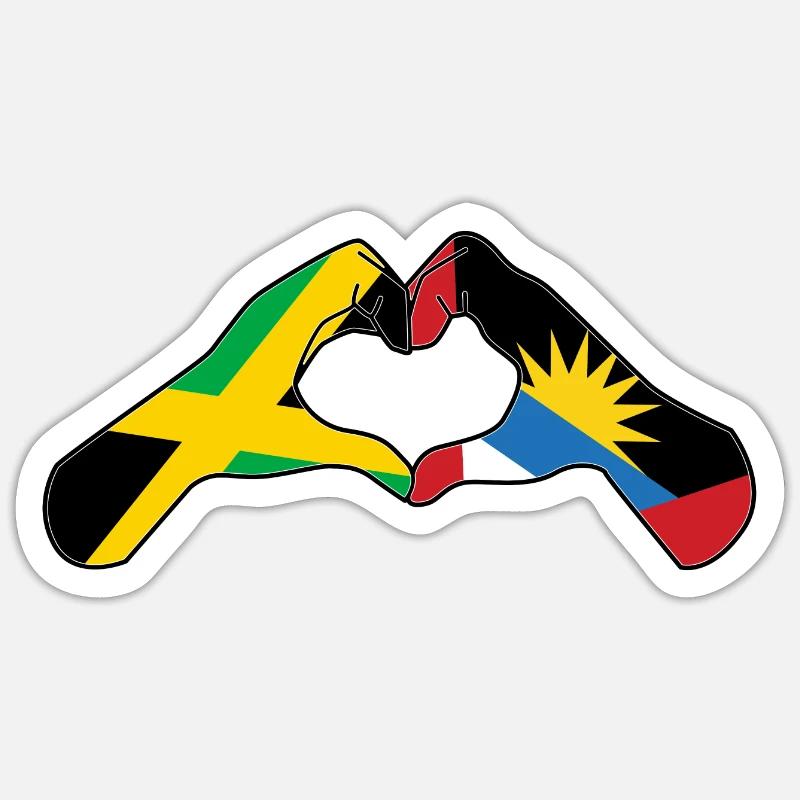 Drapeau d’Antigua-et-Barbuda - Sticker taille S (10 x 10 cm) - blanc mat