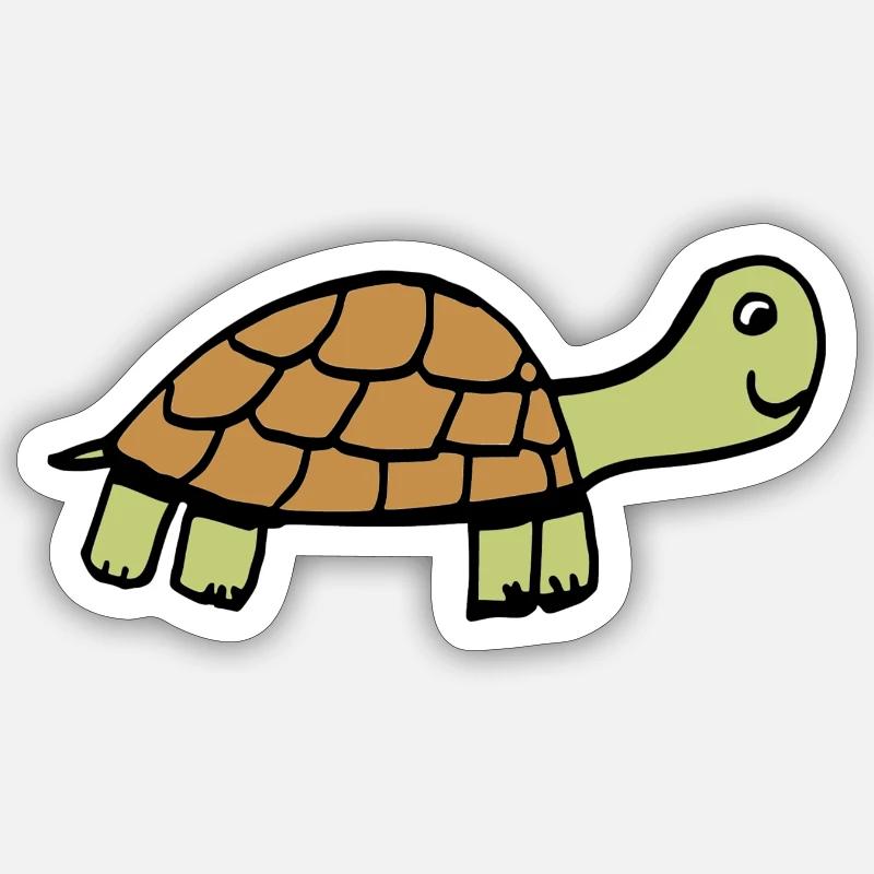 Schildkröte - Sticker Größe S (10 x 10 cm) - Mattweiß