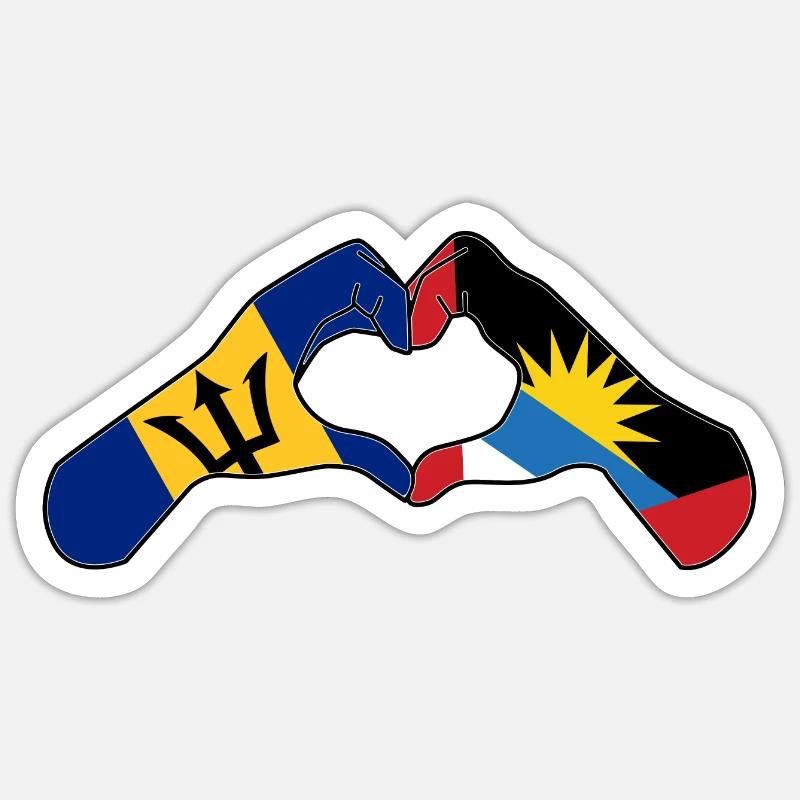 Drapeau d’Antigua-et-Barbuda - Sticker taille S (10 x 10 cm) - blanc mat