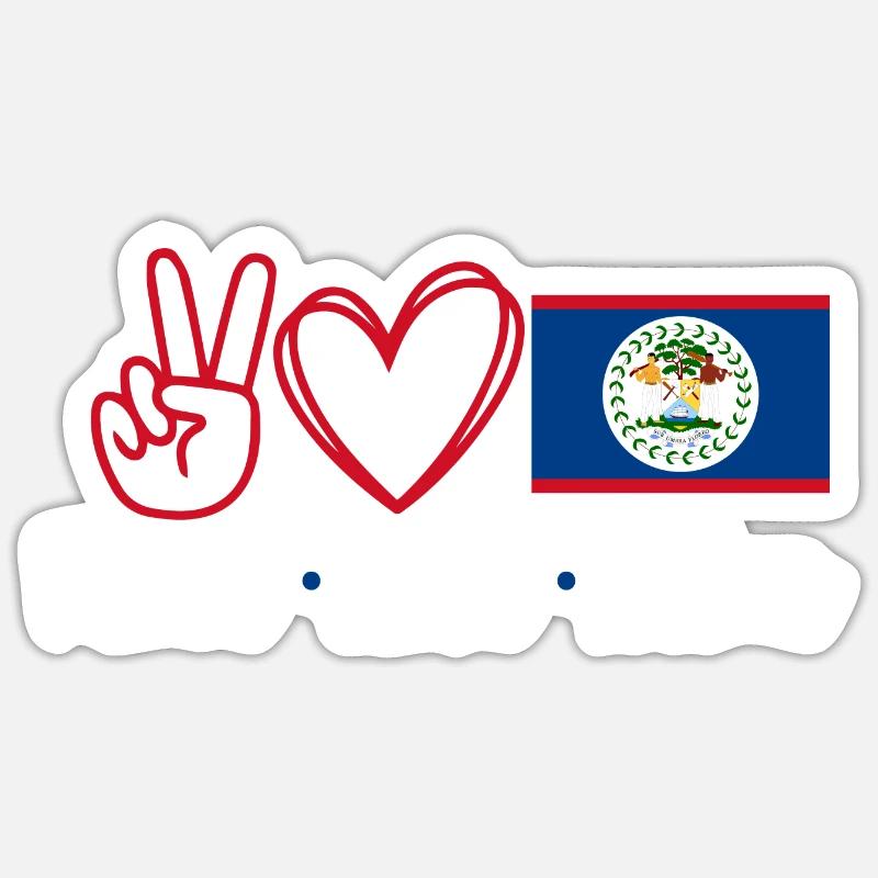 Belize Flagge Belizer - Sticker Größe S (10 x 10 cm) - Mattweiß