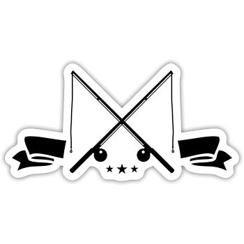 Fiskestang ikon - Sticker størrelse S (10 x 10 cm) - mat hvid - Foran