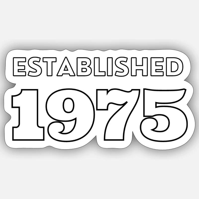 Established 1975 - Sticker size S (10 x 10 cm) - white matte
