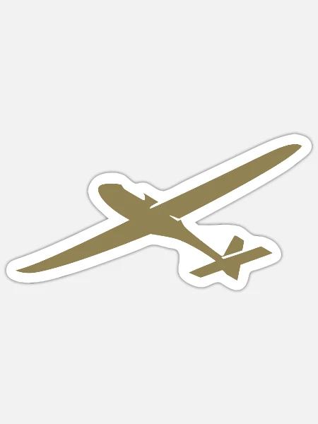 Himmelssegler: Silhouette eines Segelflugzeugs - Sticker Größe S (10 x 10 cm) - Mattweiß