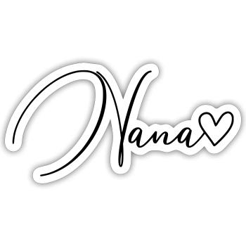 Nana Schrift - Sticker Größe S (10 x 10 cm) - Mattweiß - Vorne