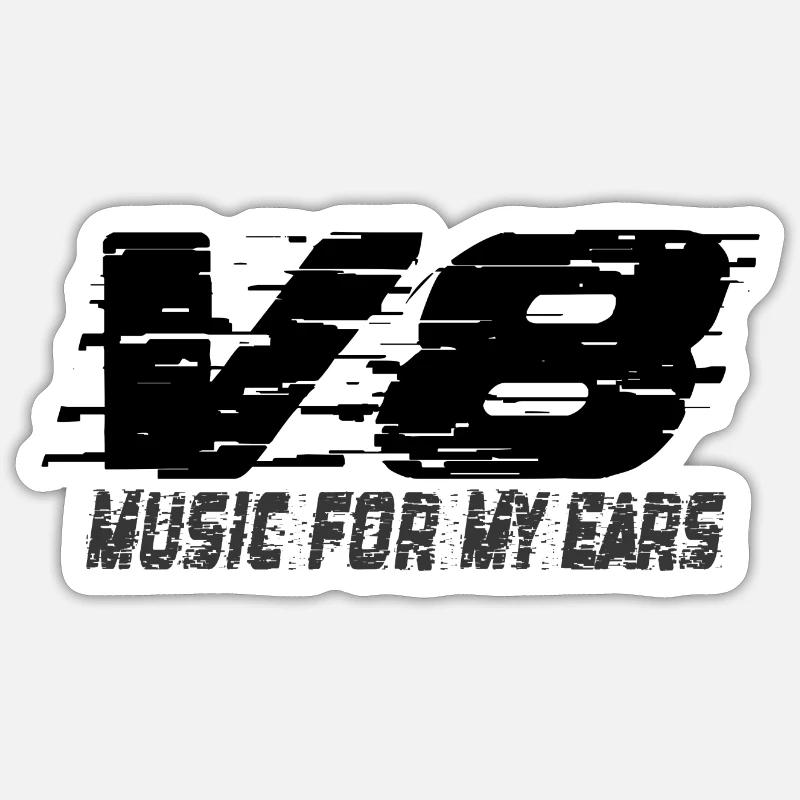 V8 - Sticker size S (10 x 10 cm) - white matte