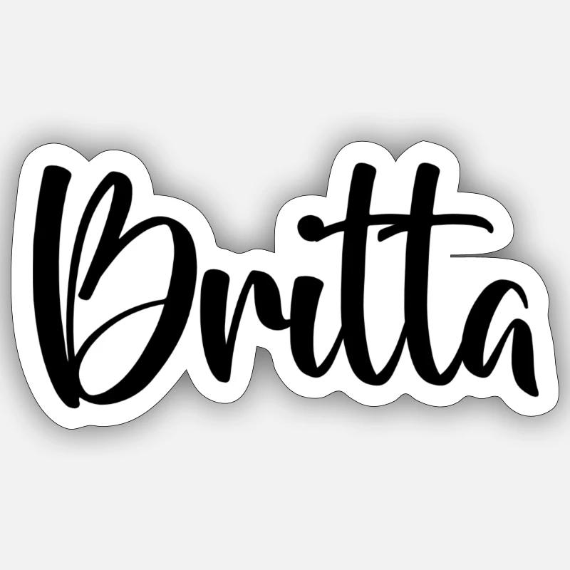 Prénom - Britta - Sticker taille S (10 x 10 cm) - blanc mat
