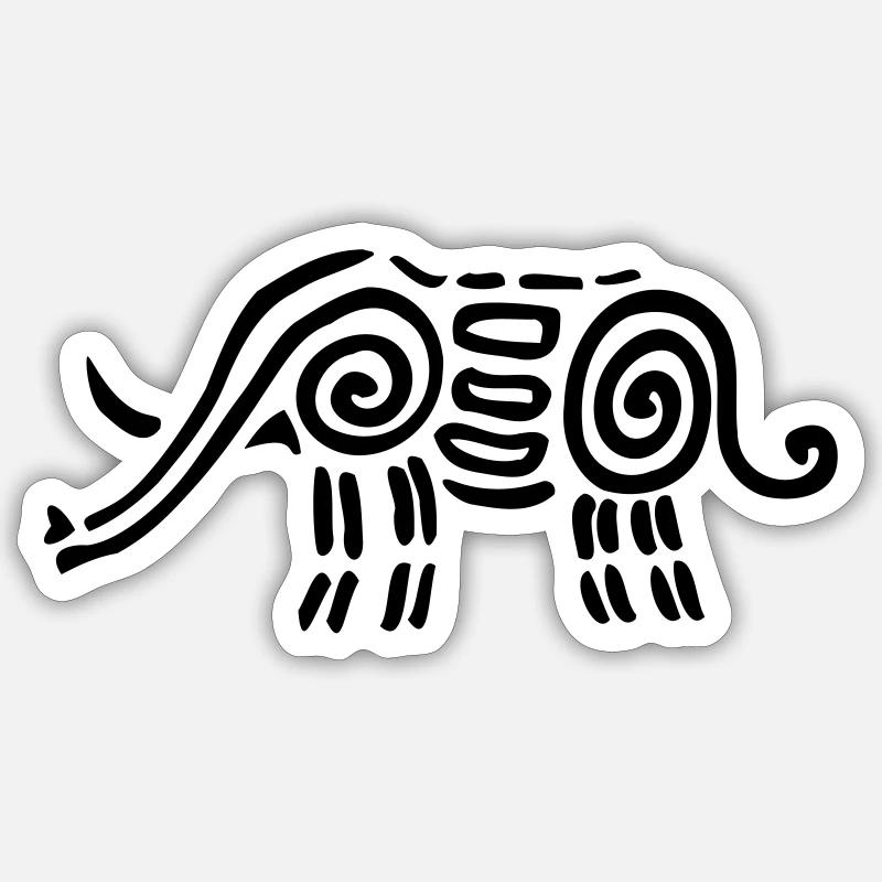 Elefant1 - Sticker Größe S (10 x 10 cm) - Mattweiß