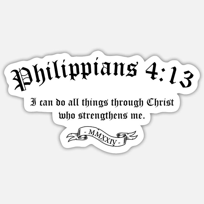 Philippians 4:13 - Sticker size S (10 x 10 cm) - white matte