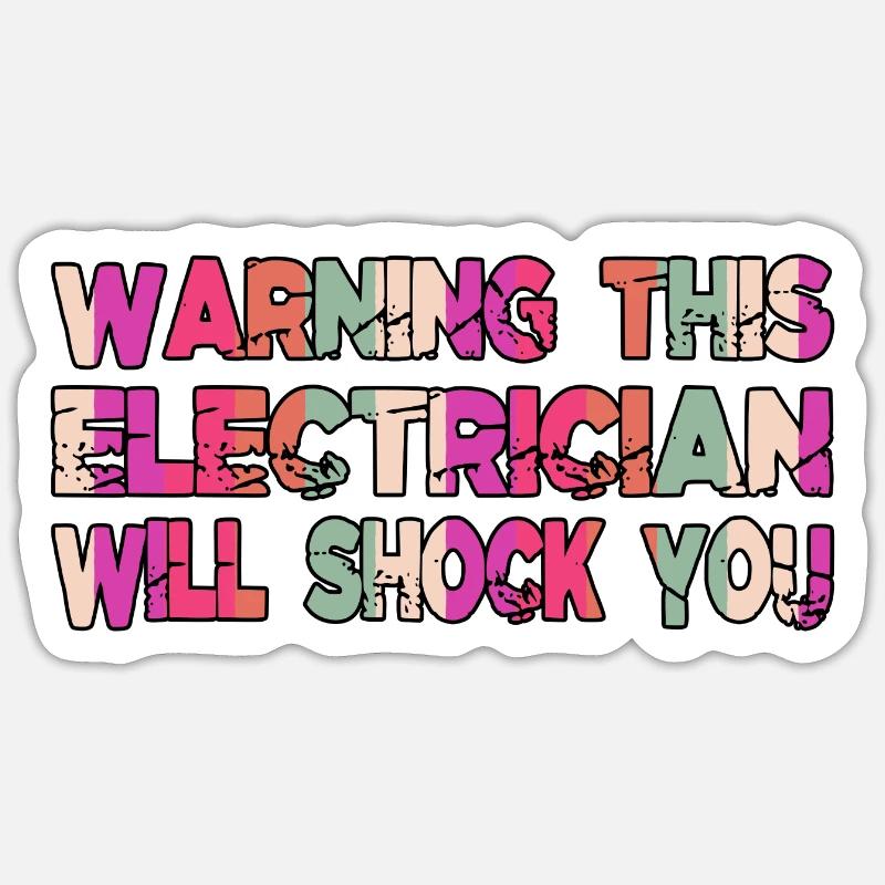 electricity electric wire electrical - Sticker Größe S (10 x 10 cm) - Mattweiß