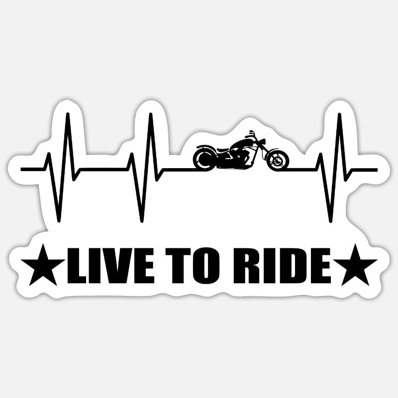 Motorrad - Sticker Größe S (10 x 10 cm) - Mattweiß