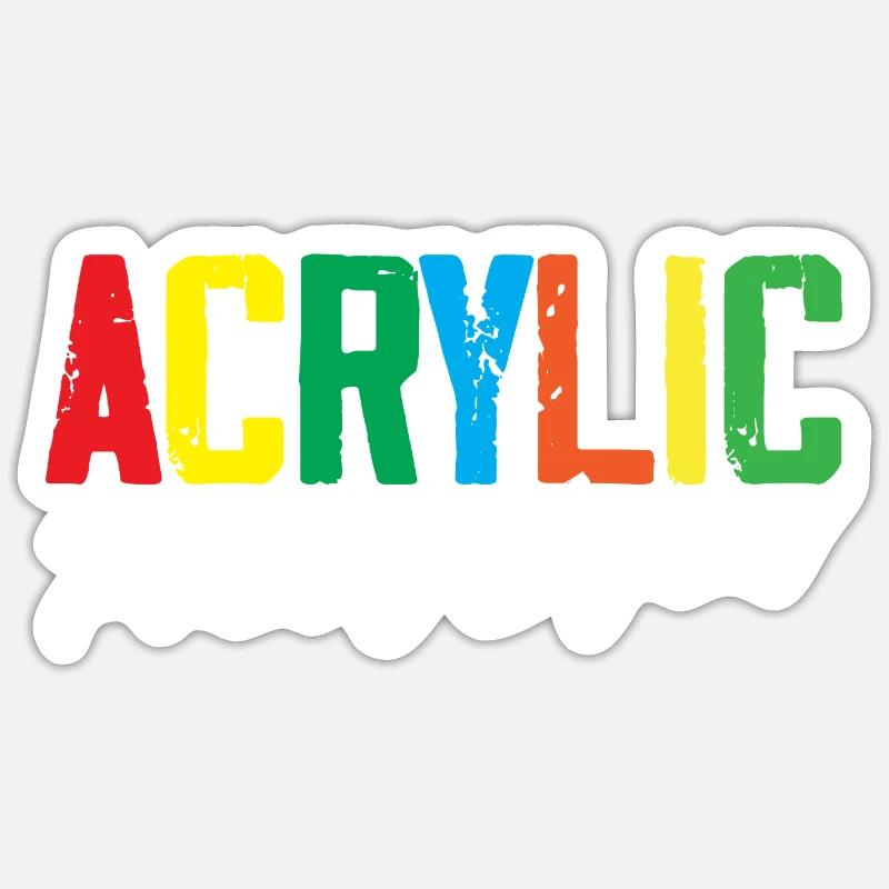 Équipe de coulée d’acrylique - Sticker taille S (10 x 10 cm) - blanc mat