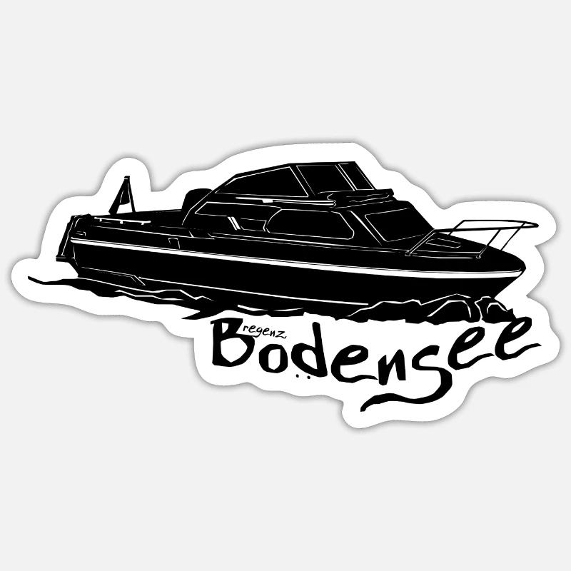Motorboot schwarz Sticker Größe S (10 x 10 cm)