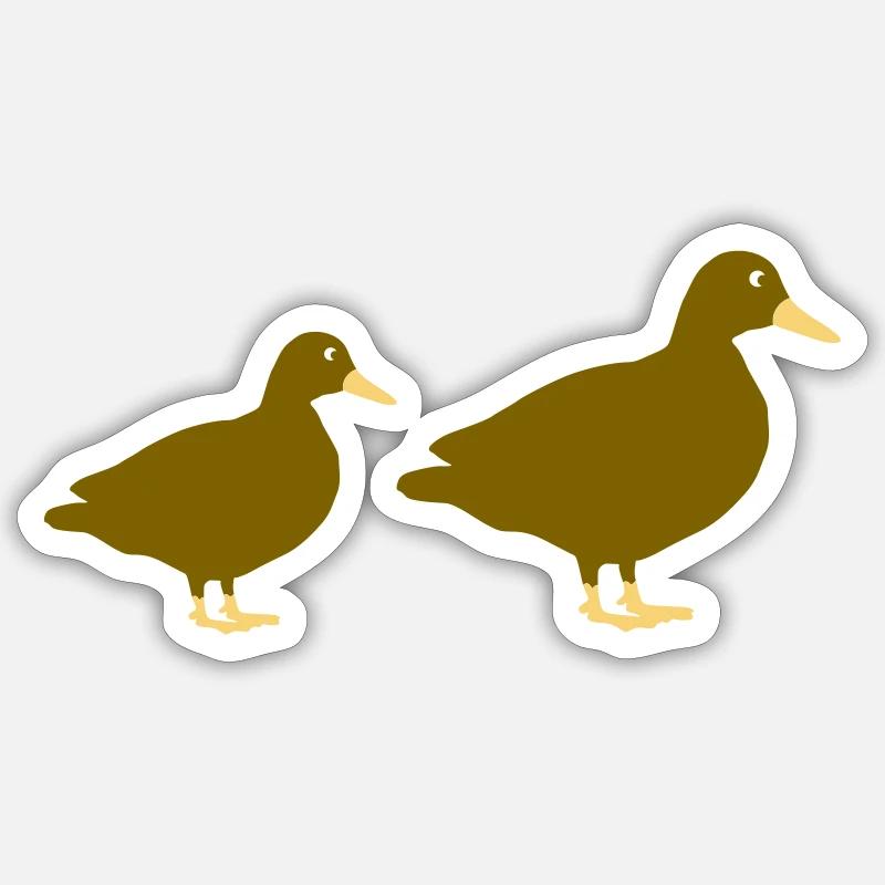 Canards - Sticker taille S (10 x 10 cm) - blanc mat