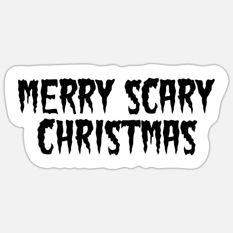 JOYEUX NOËL EFFRAYANT - Sticker taille S (10 x 10 cm) - blanc mat