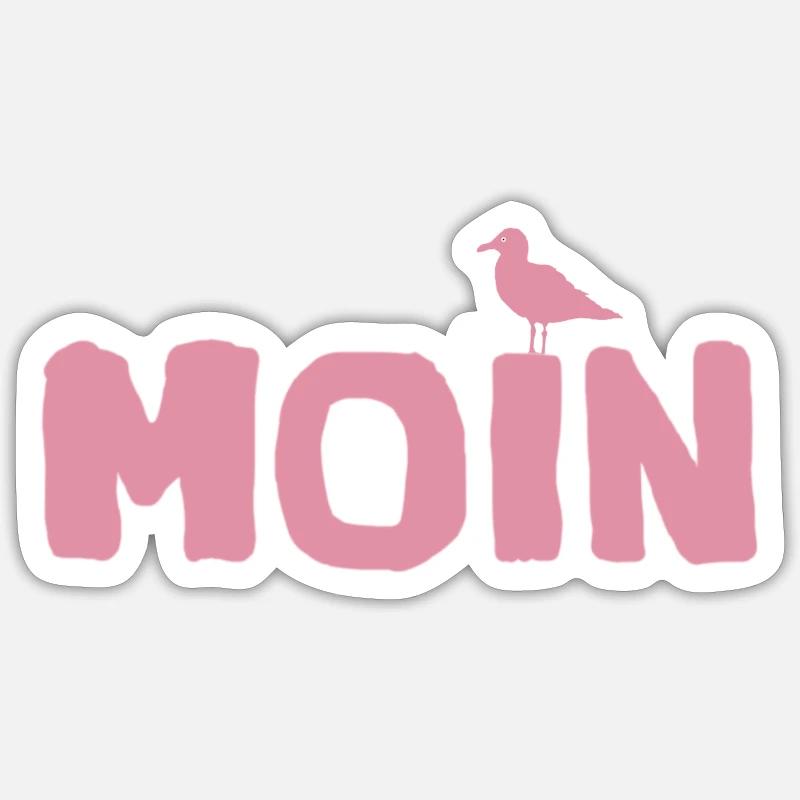 Moin Shirt - Moin die Möwe. Perfekte Geschenkidee Sticker Größe S (10 x 10 cm)