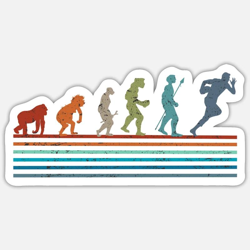 Vintage Rugby Retro Evolution Sticker size S (10 x 10 cm)