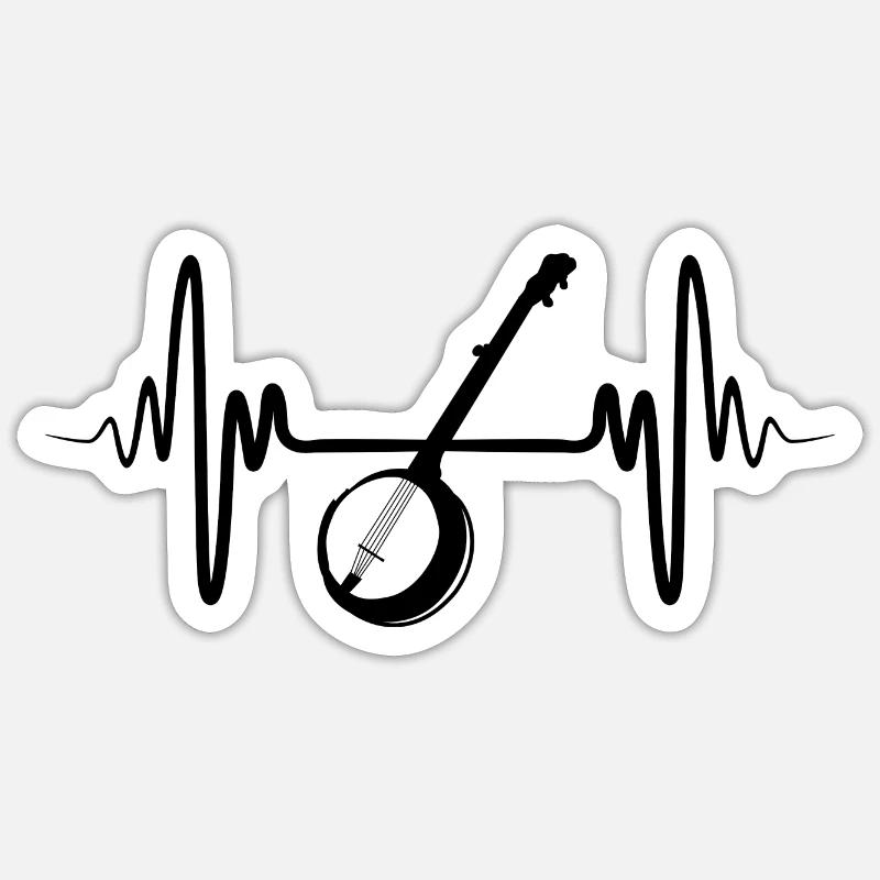 Banjo - Sticker taille S (10 x 10 cm) - blanc mat