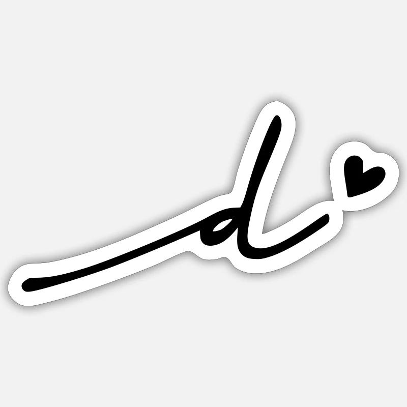 Point d) Cursive - Sticker taille S (10 x 10 cm) - blanc mat