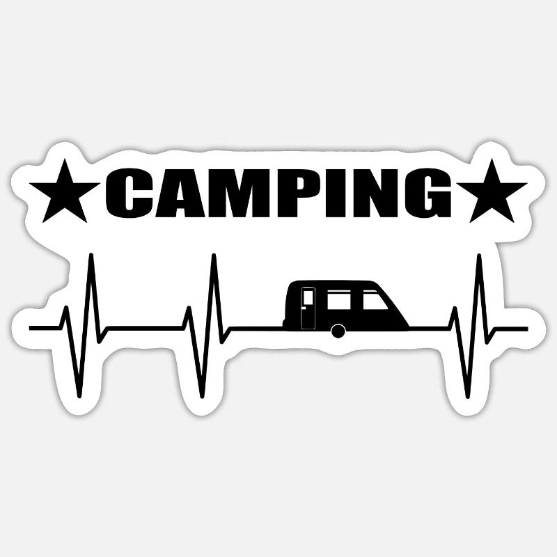 Camping - Sticker Größe S (10 x 10 cm) - Mattweiß