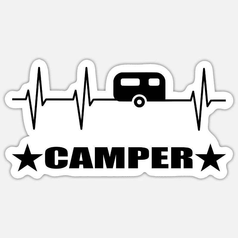 Camping - Sticker Größe S (10 x 10 cm) - Mattweiß
