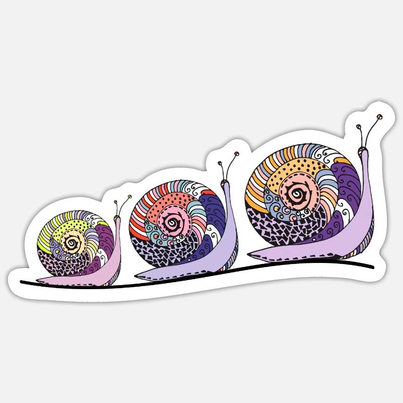 Escargots - Sticker taille S (10 x 10 cm) - blanc mat