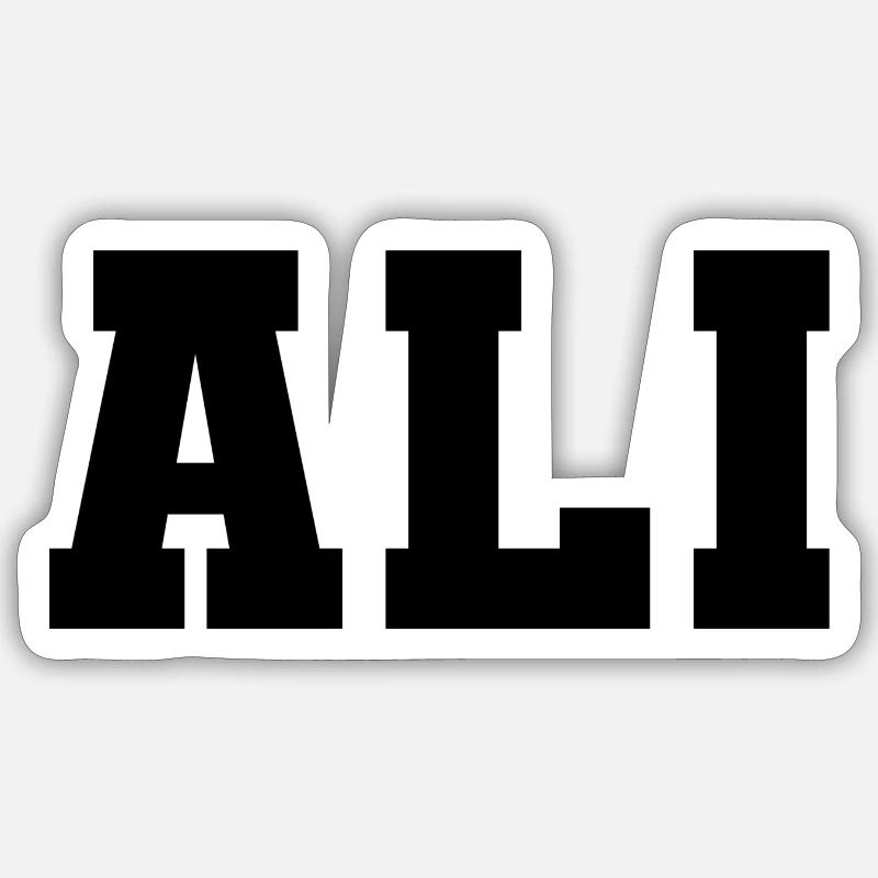 Nom - Ali - Sticker taille S (10 x 10 cm) - blanc mat