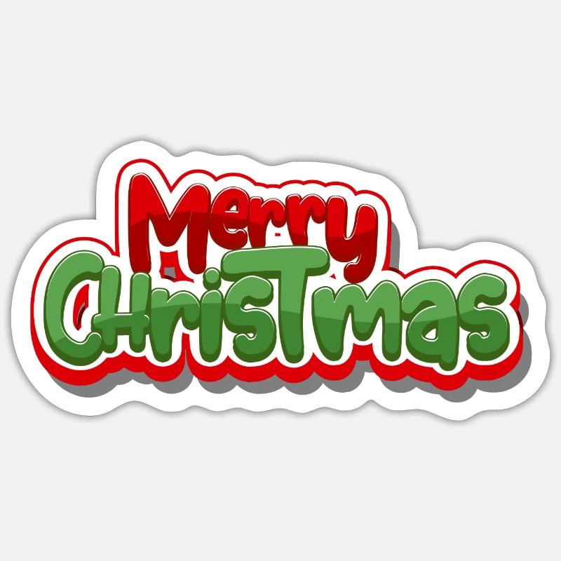 Frohe Weihnachten Bold Script Grafik - Sticker Größe S (10 x 10 cm) - Mattweiß