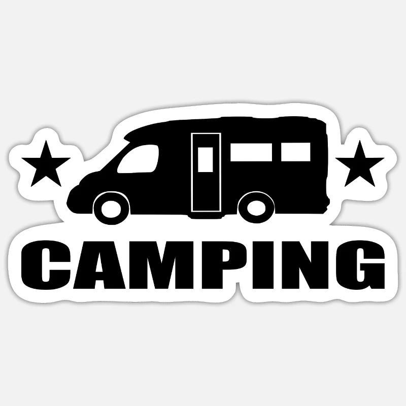 Camping - Sticker Größe S (10 x 10 cm) - Mattweiß