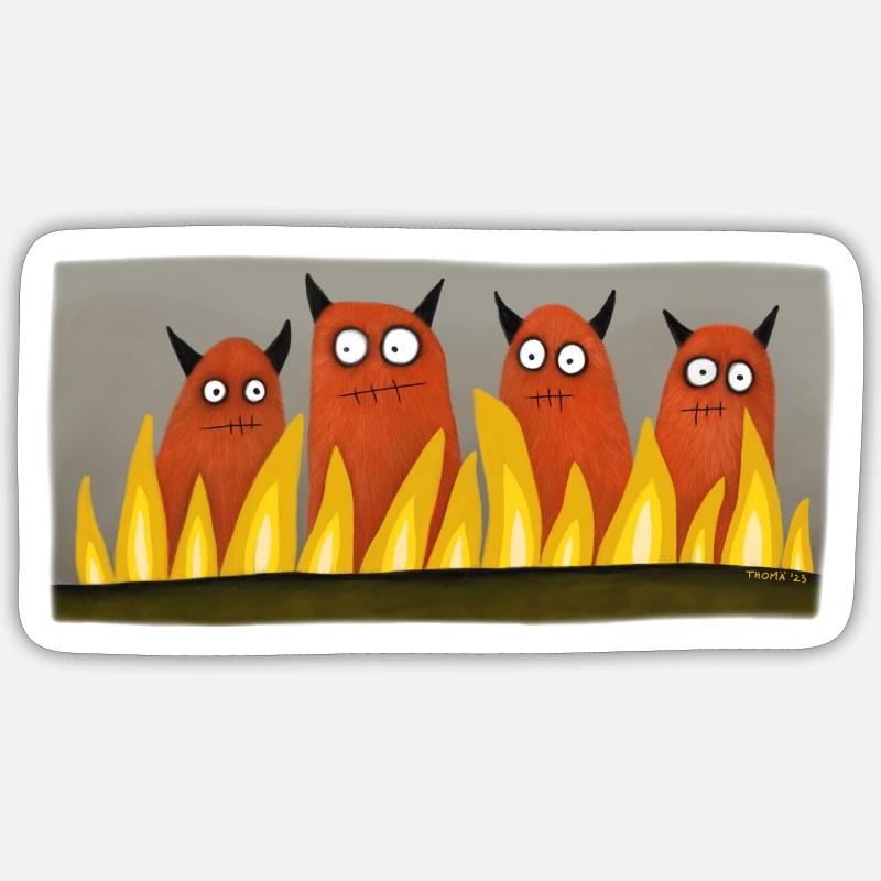 Four Devils - Sticker size S (10 x 10 cm) - white matte
