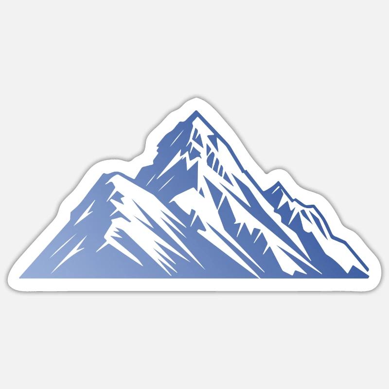 Mountains Silhouette - Sticker Größe S (10 x 10 cm) - Mattweiß
