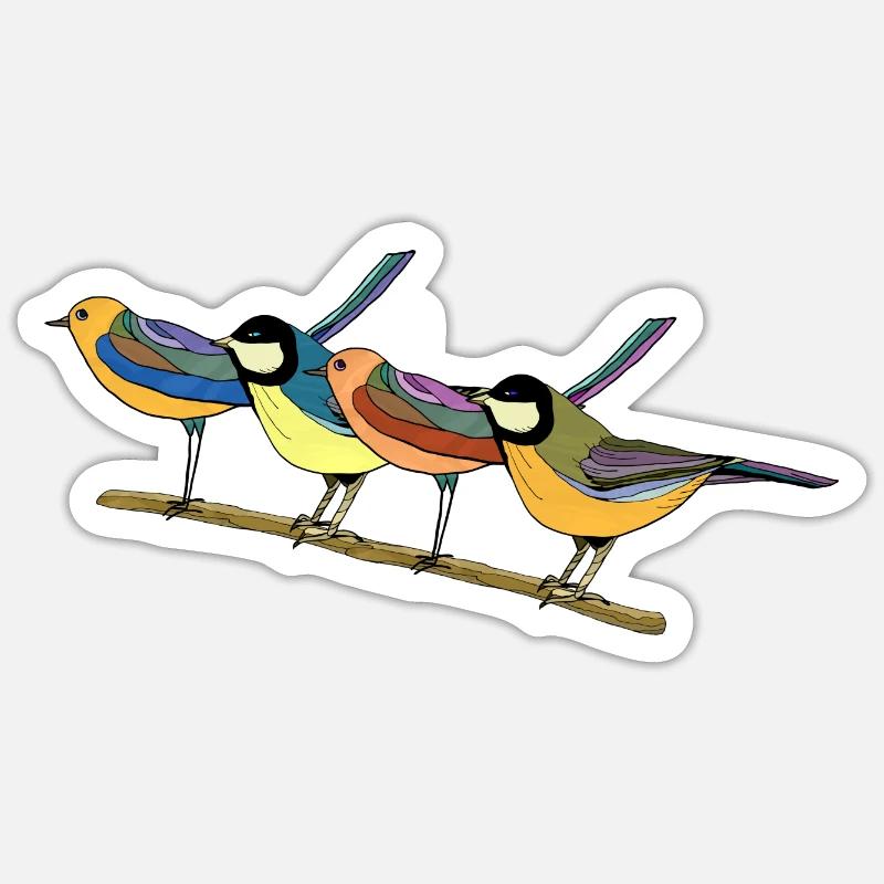 Birds - Sticker size S (10 x 10 cm) - white matte