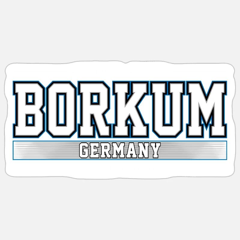 Borkum - Sticker taille S (10 x 10 cm) - blanc mat