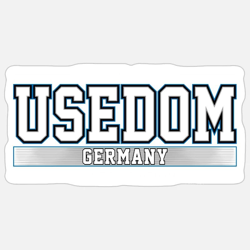 Usedom - Sticker Größe S (10 x 10 cm) - Mattweiß